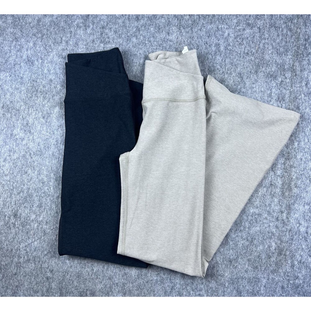 Lot of 2 Beyond Yoga Women's High Waist Bootcut Pants Black Beige Size Medium